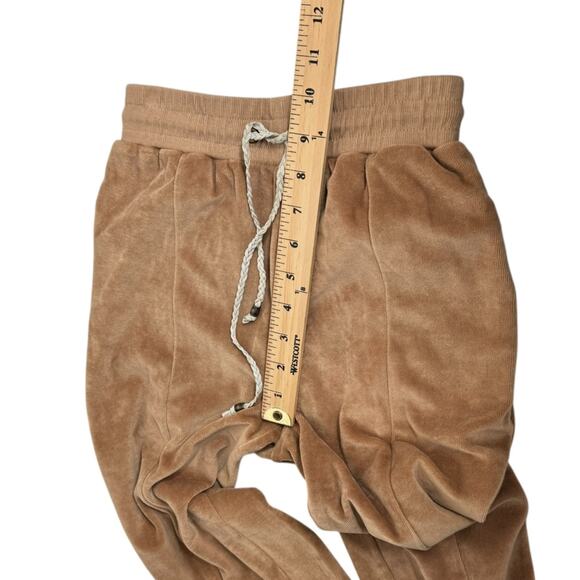 Ragdoll Los Angeles Tan Velour Joggers Pants‎ Braided Drawstring Waist Womens XS - Picture 9 of 13